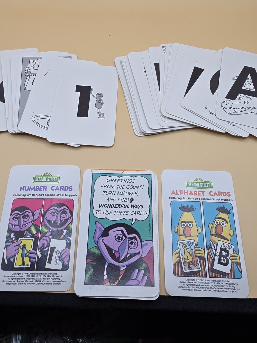 1978 Sesame Street "See and Know" Number and Alphabet Flash Cards